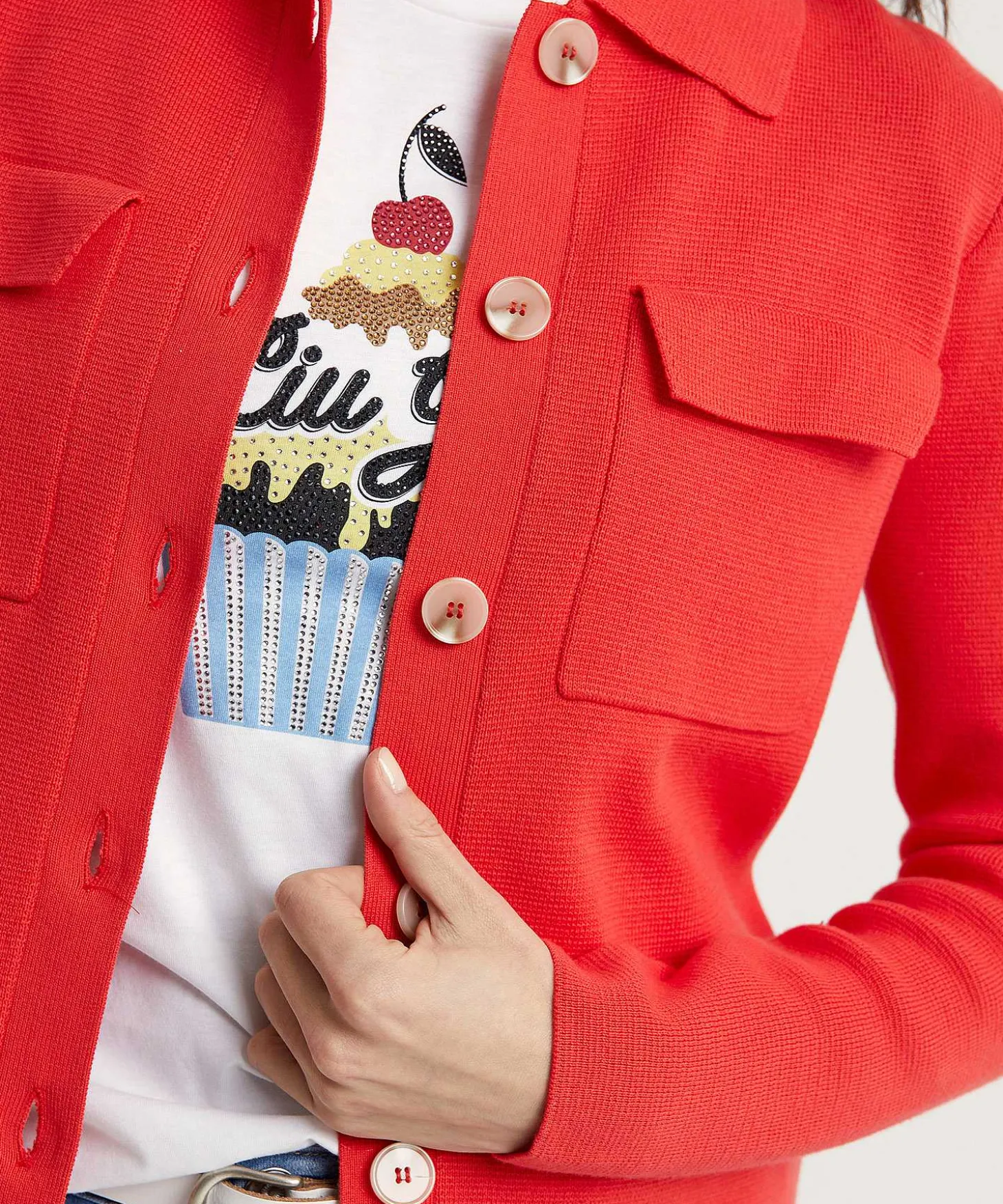 * Blazer Chaleco Corto Puntaknit