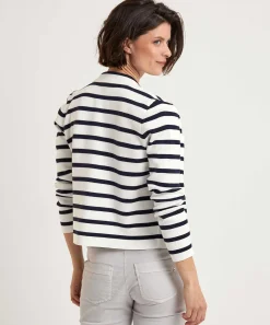 * Blusa Cardigan Puntaknit Rayas Bretonas