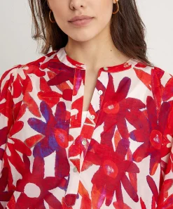 0039 Italia Blusa Voile Algodon Flores Anni