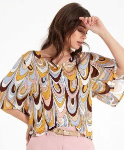 Ana Alcazar Slinky Top Estampado Retro