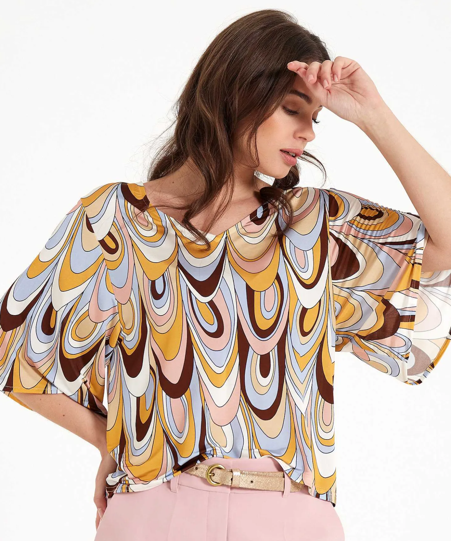 Ana Alcazar Slinky Top Estampado Retro
