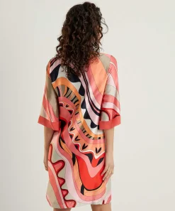 Ana Alcazar Vestido Sedoso Estampado Fantasia