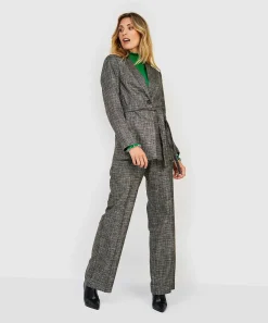 Blazer Kyra Con Cinturon A Cuadros Igone