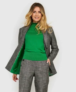 Blazer Kyra Con Cinturon A Cuadros Igone