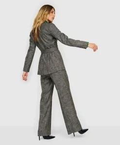 Blazer Kyra Con Cinturon A Cuadros Igone