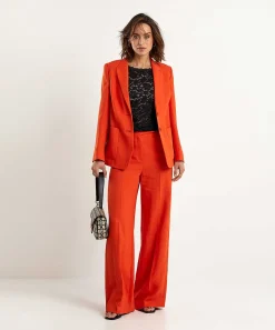 Blazer Luisa Cerano De Mezcla De Lino