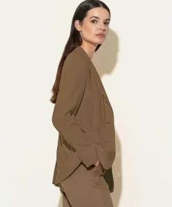 Blazer Luisa Cerano De Mezcla De Lino
