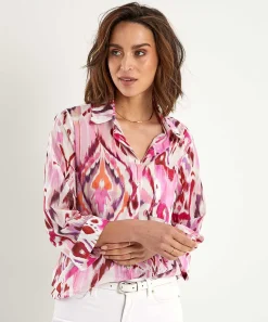 Blusa * De Voile De Algodon Ikat Multicolor