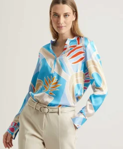 Blusa Angelegenheit De Herzen'S Seda Estampado Acuario