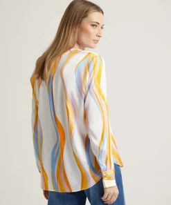 Blusa Angelegenheit De Herzen Con Estampado De Llamas De Seda