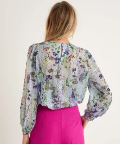 Blusa Con Estampado Floral Y Borde De Volante De Marc Cain