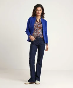 Blusa De Punto * Con Estampado De Cachemira