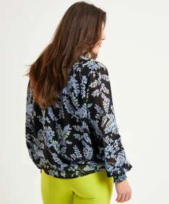 Blusa Fabienne Chapot Ferry Estampado Hojas