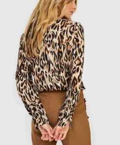 Blusa Kyra Crepe Estampado Animal Beline