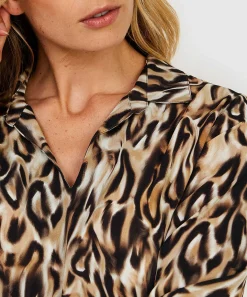 Blusa Kyra Crepe Estampado Animal Beline