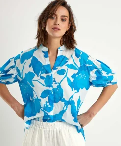 Blusa Kyra De Voile De Algodon Flores Bea