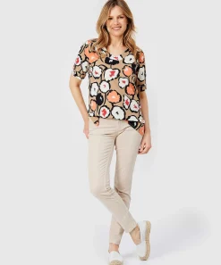 Blusa Kyra Estampado Flores Perlas