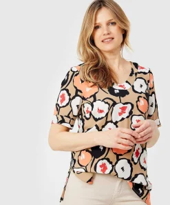 Blusa Kyra Estampado Flores Perlas