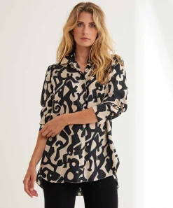 Blusa Lasalle Seda Cairo Bicolor Estampado