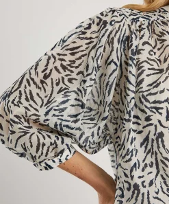 Blusa Moscu De Voile De Algodon Mariposa