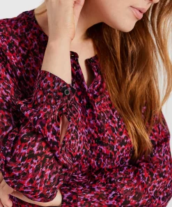 Blusa Oui Crepe Voile Estampado Animal