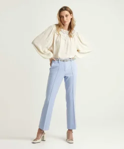 Blusa Sedosa Con Encaje Summum