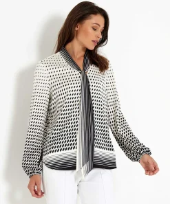 Blusa Sedosa De Marc Cain Con Estampado De Lazo