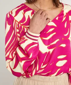 Blusa Sedosa Oui Con Estampado De Hojas