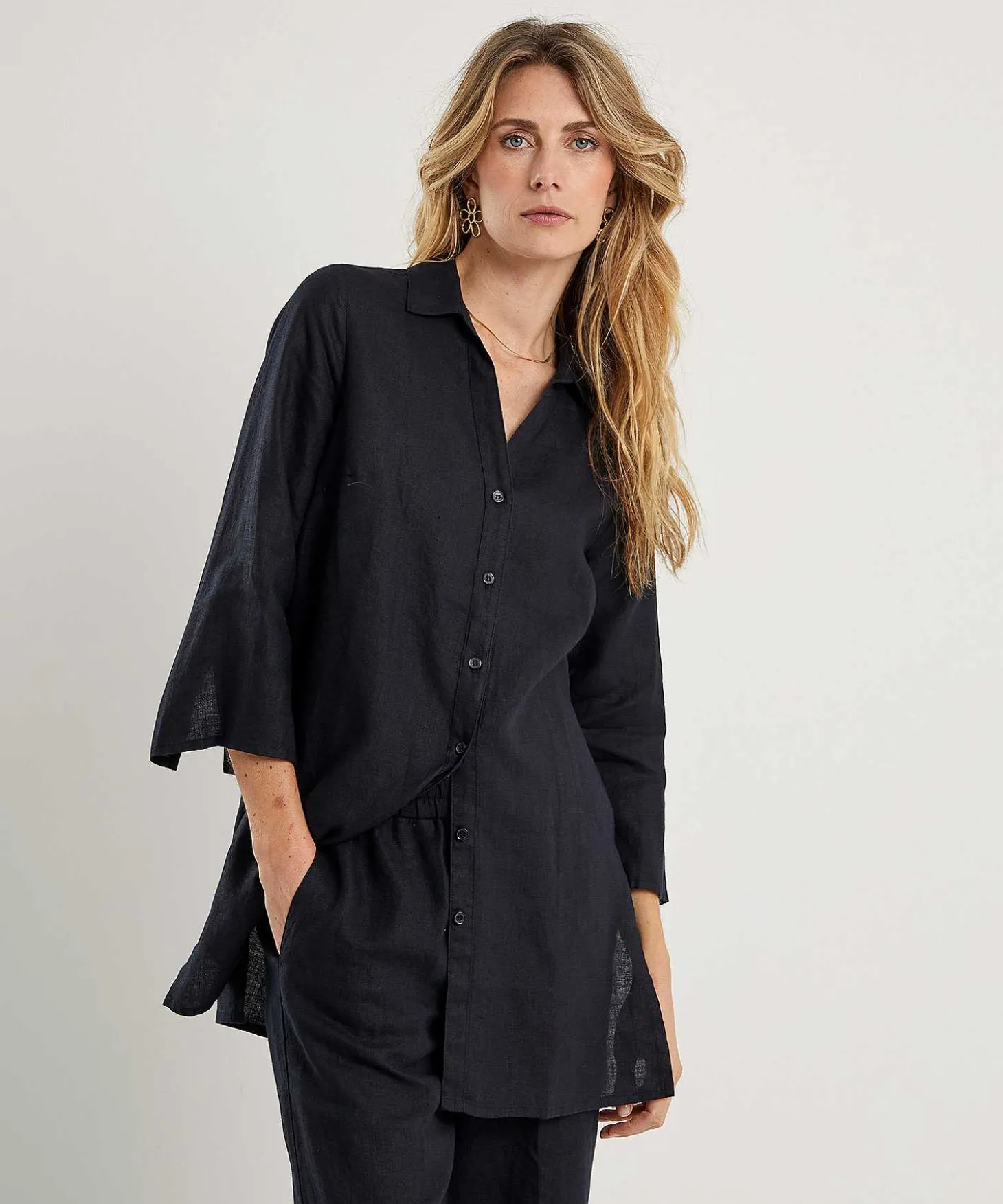 Blusa Tipo Tunica De Lino Kyra Liza