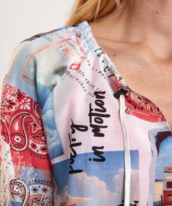 Blusa Tipo Tunica Deportiva De Marc Cain Con Estampado Fotografico
