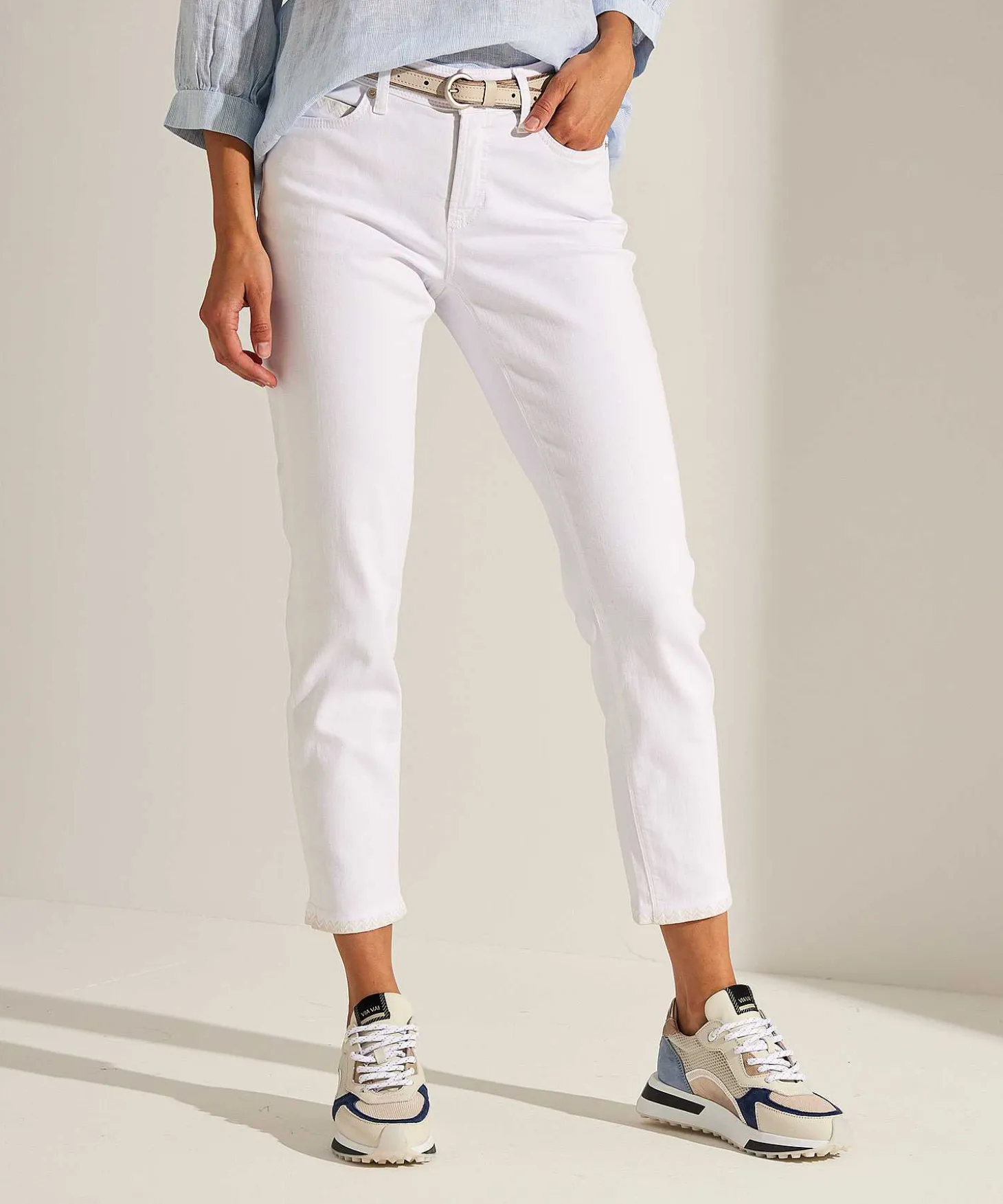 Cambio Jeans Slim Fit Bordado Piper