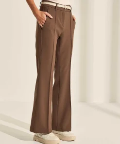 Cambio Pantalon Acampanado Pintucks Fawn