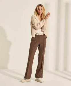 Cambio Pantalon Acampanado Pintucks Fawn