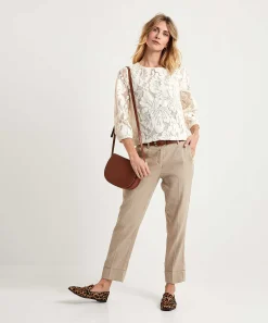 Cambio Pantalon Cropped Mezcla Lino Krystal