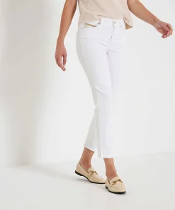 Cambio Pantalones Cropped Detalle De Pedreria Piper