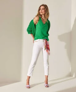 Cambio Pantalones Cropped Detalle De Pedreria Piper