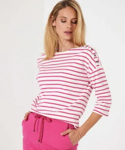 Camisa Giulia E Tu Botones De Rayas Bretonas