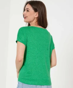 Camisa Giulia E Tu De Lino Con Cuello En V