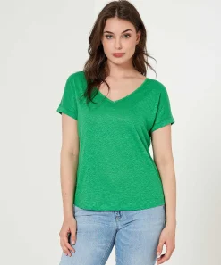 Camisa Giulia E Tu De Lino Con Cuello En V
