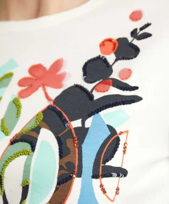 Camisa Marc Cain Estampada Con Cuentas