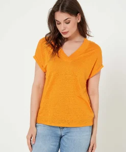 Camisa Oui Lino Cuello Pico