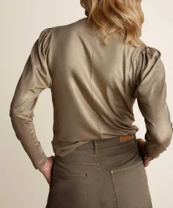 Camisa Summum Lurex Manga Abullonada