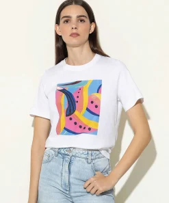 Camiseta Luisa Cerano Estampado Tropical