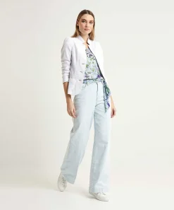 Camiseta Marc Cain Estampado Floral Detalle Plisado
