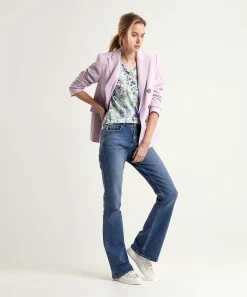 Camiseta Marc Cain Estampado Floral Detalle Plisado