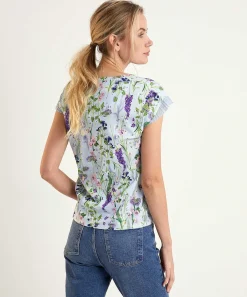Camiseta Marc Cain Estampado Floral Detalle Plisado