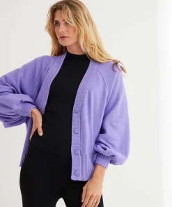 Cardigan Beaumont Extragrande Con Manga Globo Salvia
