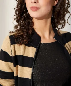 Cardigan Con Cremallera * A Rayas