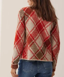 Cardigan Giulia E Tu Mezcla De Lana Fancy Argyle