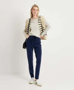 Cardigan Summum Sin Mangas Mezcla Lana Rayas